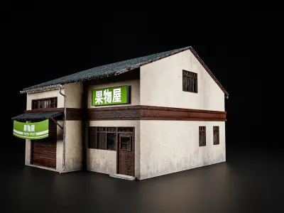 JAPANESE BUILDING 005 Low-poly 3D model