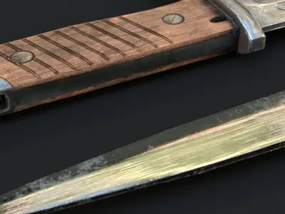 Seitengewehr 1898 Low-poly 3D model