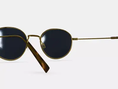 Rafael Sunglasses in Polished Gold 3D model