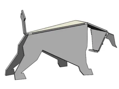 bull model from sheet metal 3D 3D model