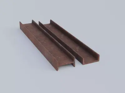 Iron Beam I U profiles 3D model
