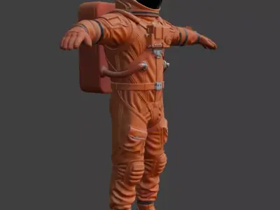 Realistic Astronaut Space Suit 3D model 10