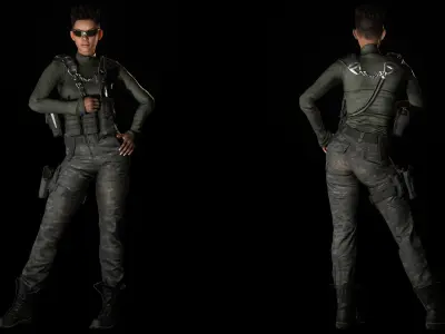 Raven Steele -Warrior Queen of the Frontlin Low-poly 3D model