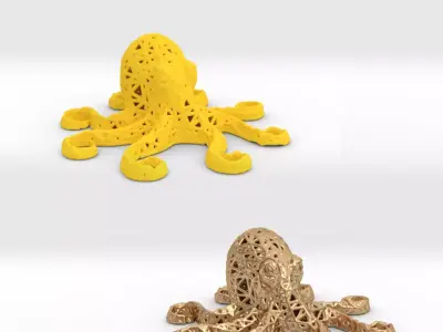 Octopus made of plastic 3D print model