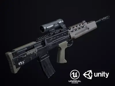 L85A2 - SA80 Variants Low-poly 3D model