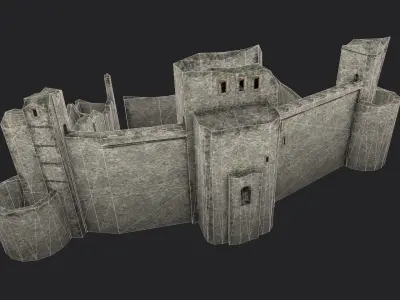 Tantallon castle Low-poly 3D model