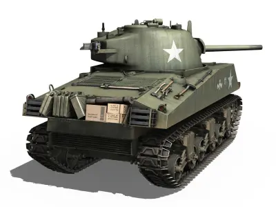 M4A3 75mm - Sherman - Barfly 3D model