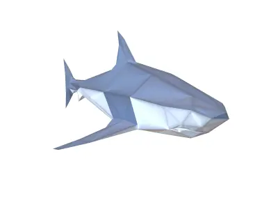 Low Poly Shark v1 008 Low-poly 3D model