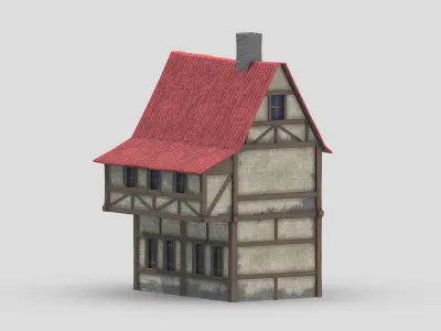 Medieval Building 02 Low Poly PBR Realistic Low-poly 3D model