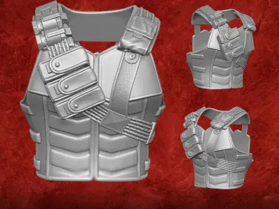 Death Rider Vest 3D printable File for Action Figures 3D print model