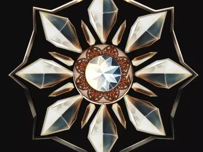 Snow Shield Crystal Low-poly 3D model