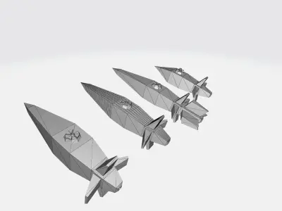 Nuke missile brothers for all lowpoly Free low-poly 3D model