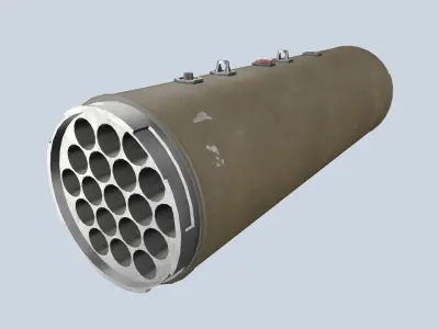 XM-159 Launcher With 70mm Missile Low-poly 3D model