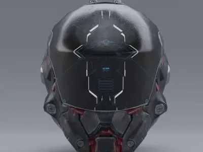 lowpoly scifi helmet Free low-poly 3D model