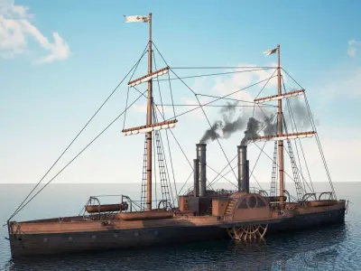 Steam Ship 3D model