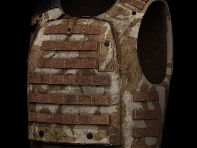 British Armed Forces - Osprey Mk3 Armoured Vest Low-poly 3D model