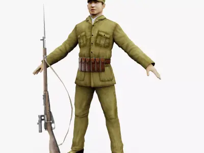 infantry of china 1927 Low-poly 3D model
