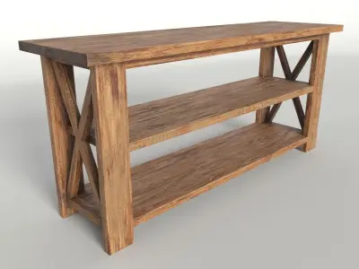 Rustic table Free low-poly 3D model