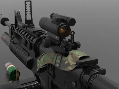 M203 Grenade Launcher Fps-Tps Low-poly 3D model