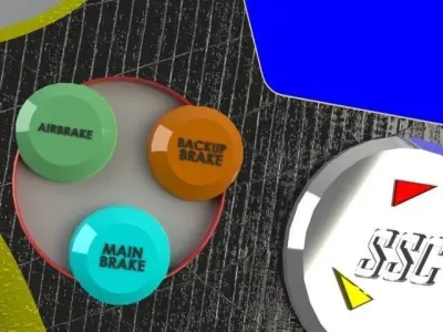 BLOODHOUND SSC Steering Wheel Concept Design Free 3D model