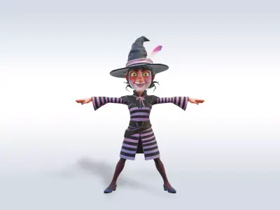 Adorable Witch Halloween Character 3D Model 3D model get