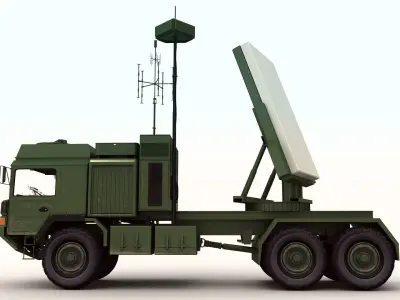 Military Surveillance Radar Truck 3D model