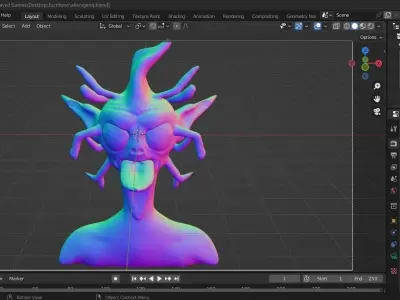 Sculping Alien 3D model