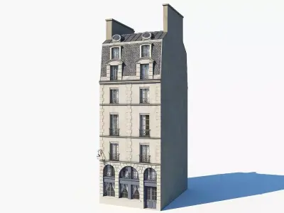 Paris building Low-poly 3D model