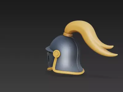 Stylized Medieval Knight Helmet 3D Model  PBR Asset 4K Textures 3D model