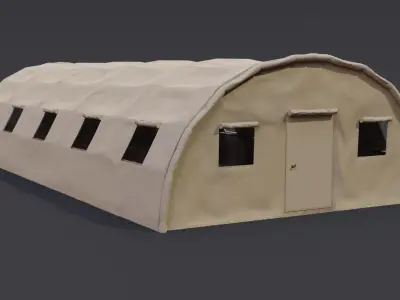Military tent Low-poly 3D model