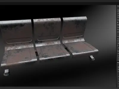 metal rusted bench Free low-poly 3D model