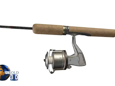 Fishing Rod Lowpoly 3d model Low-poly 3D model