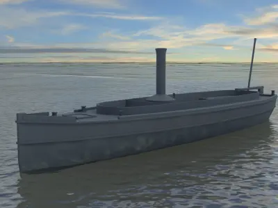 Steam Lifeboat 1880 Low-poly 3D model