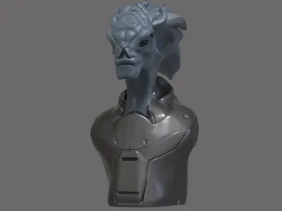 Alien Bust 3D print model get