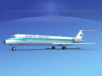Douglas DC-9-50 North Central 3D model