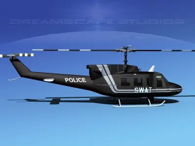 Bell 212 V06 Police SWAT 3D model