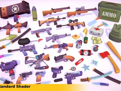 Hypercasual Action Props Pack Volume 1 Low-poly 3D model