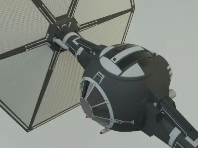TIE-fighter spacecraft 3D model