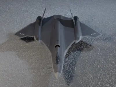 General Dynamics F-34 Lynx concept fighter Low-poly 3D model