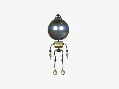 Cute Robot D09 Gold - SciFi Character Design Low-poly 3D model