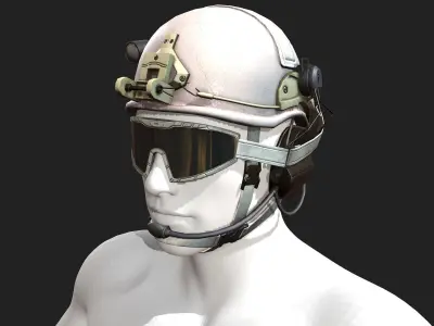 Helmet scifi military low poly 3d model  Low-poly 3D model