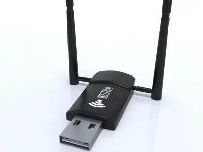3D wirelss wi-fi adapter EDUP model Low-poly 3D model