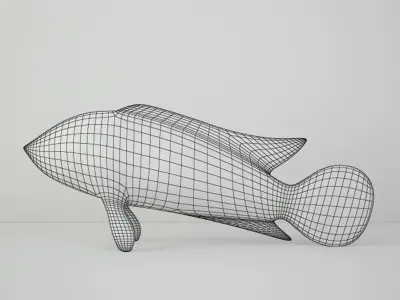 Asian Koi Sculpture 3D model