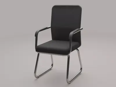 Black Office Chair Reception Chair Modern Office Furniture Free 3D model