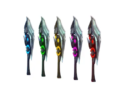 One-handed axe set3 Low-poly 3D model