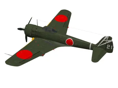 Ki43 Hayabusa type3-kou oscar 3D model