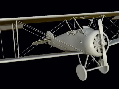 Sopwith Camel Aircraft Low-poly 3D model