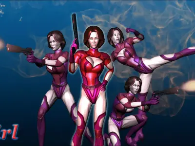 Z-Girl v3 Low-poly 3D model