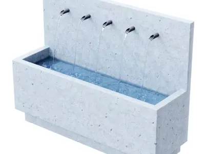 Suni Concrete Penta Wall Fountain 3D model