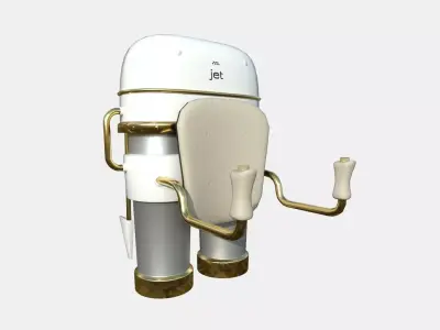 Jetpack C05 White Gold - SciFi Character Design Low-poly 3D model